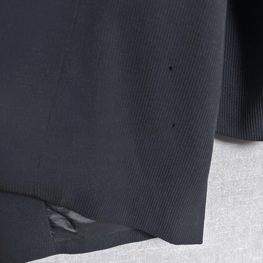 Vintage Shamask Suit 44R 34x30 Black Wool Italy Triple Pleat Baggy 90s y2k 3Btn